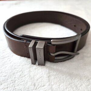 Tommy Hilfiger Men’s Brown Leather Belt Size 38 – Double Loop Buckle